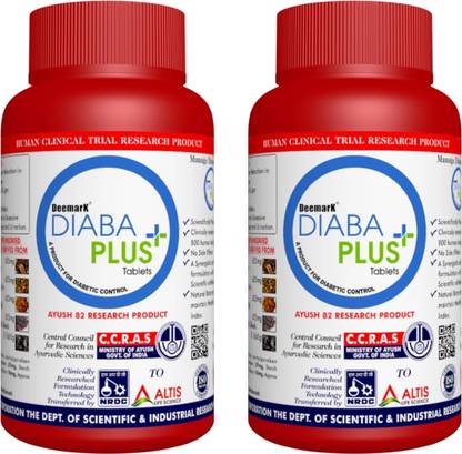 DEEMARK Diaba Plus for Natural Diabetes relief (90 Tab Pack of 2)