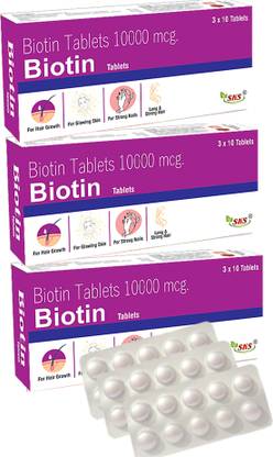 SKS BIOTECH Biotin 10000 mcg Maximum Strength Hair, Skin and Nails for Men & Women
