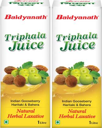 Baidyanath Triphala Juice 1L|Helps in Reduce Body Fat also beneficial in constipation |Helps to Control Cholesterol Level 1L (Pack of 2)