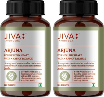 JIVA Arjuna Tablet - Maintains Healthy Heart Functions - 120 Tablets - Pack of 2