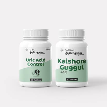 Dr.Satnam's Arogyam Ayurveda Uric Acid&Kaishore Guggul for Pain Relief & Balances Uric Acid Level(Combo)