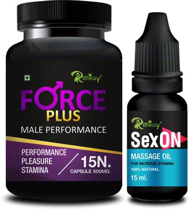 Riffway Force Plus Ayurvedic Tablet & Sex On Oil Combo For S-E-X Long Orgasm