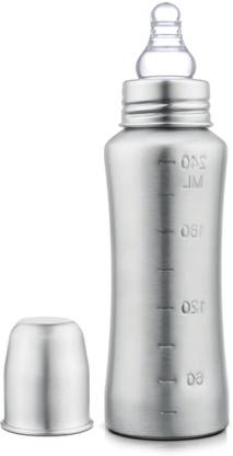 HM POINT Regular Stainless Steel Baby Feeding Bottles (240 ML)(ML Marking)  - Stainless Steel