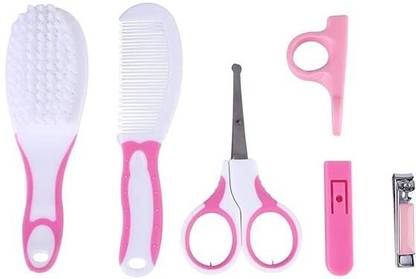 Aabhir Traders NewbornBabyGrooming-HealthcareKit-NailClipper,Scissor,HairCombBrush,NoseCleaner.