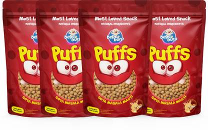 bebe burp Puffs Soya Masala Masti Pack Of 4 - 35 gms each Baby Puffs 100 g
