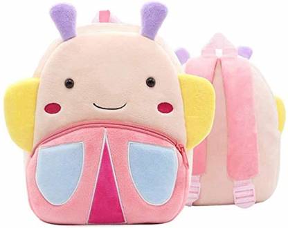 HappyChild New Butterfly Toddler School Bag Plush Bag Kids Bag for 2 to 5 year Child(10 L) School Bag