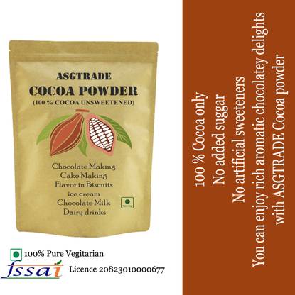 asgtrade Cocoa Powder for Milk Shake, Cake, Bakery, Biscuit, Chocolate, hot Chocolate Custard Powder