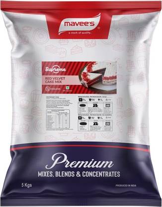 mavee's (Supreme) Red Velvet Premium Premix Eggless (Packing 5 kg) Baking Powder