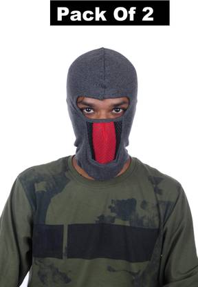 IM UNIQUE msk2Pc Full Grey Red Black Face Mask IM107 Decorative Mask