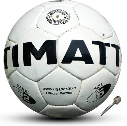 ULTIMATE GOAL White PU Football for Professional Play | Hand-Stitched | Strong Build | Football - Size: 5