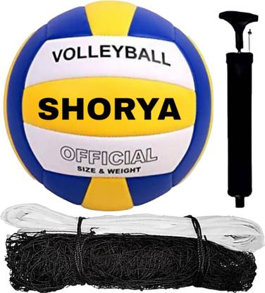 SHORYA SUPER SOFT SYNTHITIC HAND STICHED WITH NYLON NET Volleyball - Size: 4