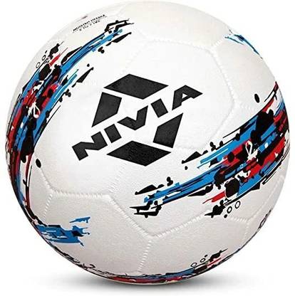 NIVIA Storm Rubber Moulded Size-5, White Football - Size: 5