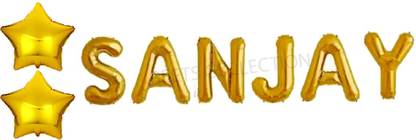 Shilpveda Solid SANJAY Name Letters foil Balloon names banner happy birthday party alphabet Balloon