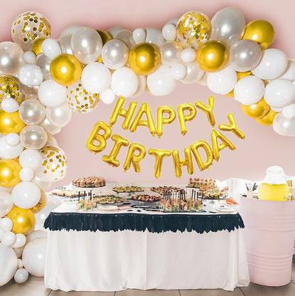 Magic Balloons Solid Solid Happy Birthday Balloons Decoration Kit 37 Pcs Balloon