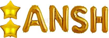 Solid ANSH Name Letters Foil Balloon For foil names banner happy birthday alphabet Balloon