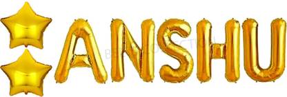Shilpveda Solid ANSHU Name Letters foil Balloon names banner happy birthday party alphabet Balloon