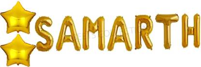 Shilpveda Solid SAMARTH Name Letters foil Balloon names banner happy birthday party alphabet Balloon