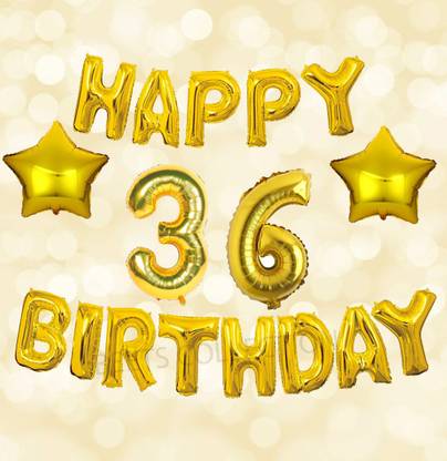 Prihit Solid 36 happy birthday foil Ballons names age Celebration Letter banner alphabet Balloon