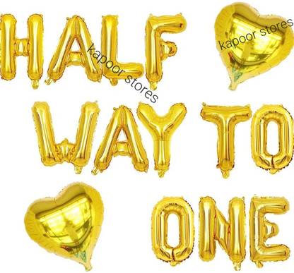 Kapoor stores Solid Half Way To One Balloons,1/2 Birthday Party Supplies,6 Months Balloon