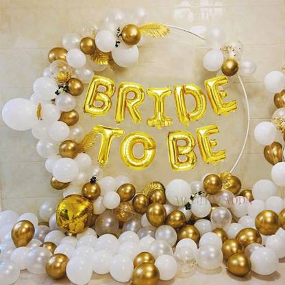 Giftzadda Solid 47pcs Kit of Bride To Be Balloons Bridal Bachelorette Hen Party Decoration Item Balloon
