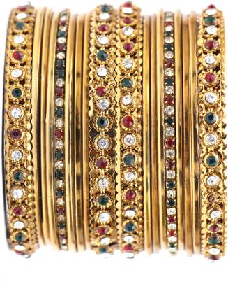 Metal Black Silver, Gold-plated Bangle Set