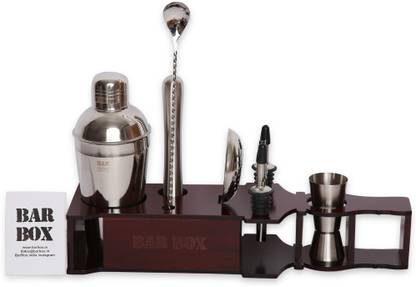 bar box Cocktail Shaker Set Mixing Drinks Cocktail Whiskey Mojito Mocktail 9 - Piece Bar Set