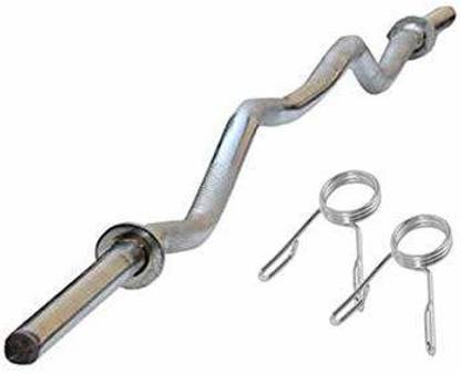 Swa Mi 3 Feet Zig Zag Bar for Biceps & Triceps Exercise with Rod LOCKS Weight Lifting Bar Weight Lifting Bar