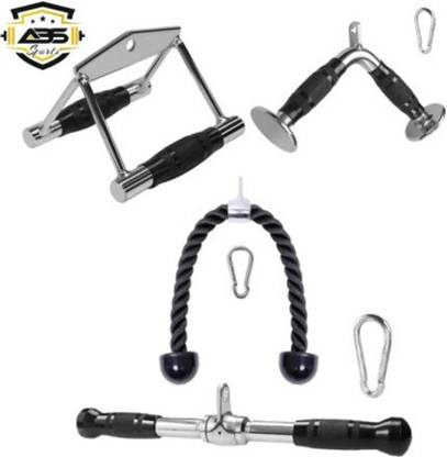 ABSSports Gym Combo |D Handle, Tricep Rope, Seated Rowing, V Tricep and Tricep Handle. Multi-training Bar