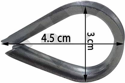 YMD Gym Machine Wire Cable Rope (Eye Lock) Size: 4.5/3 cm, 10 mm Set of 2pcs, Multi-training Bar