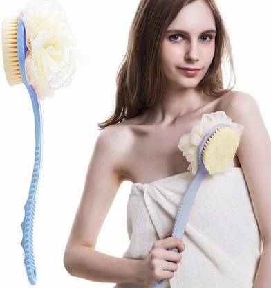 RBGIIT 2-in 1 Body Bath Sponge With Handle & Loofah Wet or Dry, Men and Women L-106
