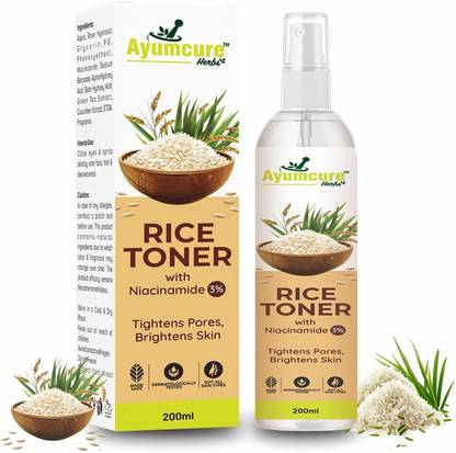 Ayumcure 3% Niacinamide & Korean Rice Water Face Toner | 200 ml | Glassy glow