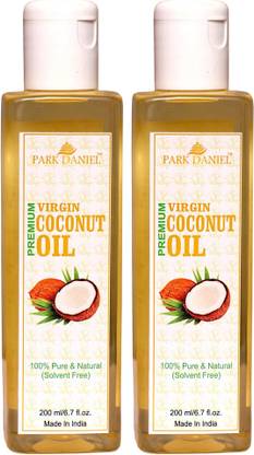 PARK DANIEL Virgin Coconut Oil - Pure and Natural Combo of 2 bottles of 200 ml(400 ml)