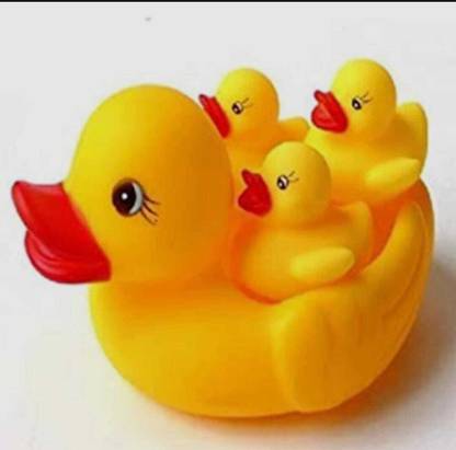 PEMG Duck Chu Chu Sound Bathtub Toys for Toddler Kids Bath Toy Set of 4 toy(Yellow) Bath Toy
