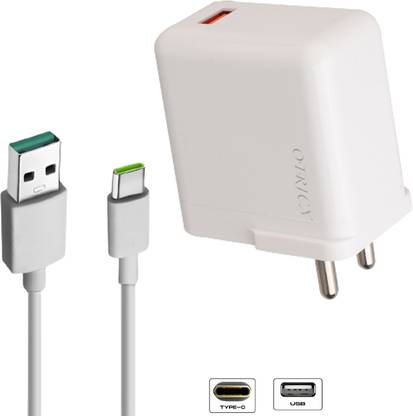 otricx 65 W SuperVOOC 6 A Wall Charger for Mobile with Detachable Cable