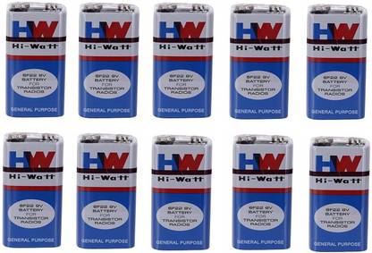 Flysmart Hi-Watt 6F22M Long Life , 9V - Pack of 10  Battery