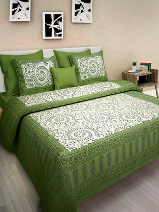 shree sd creation 170 TC Cotton Double Printed Flat Bedsheet