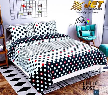 Namah Cotton Double Flat 144 TC Printed Bedsheet