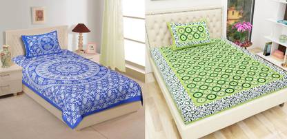 150 TC Cotton Single Jaipuri Prints Bedsheet