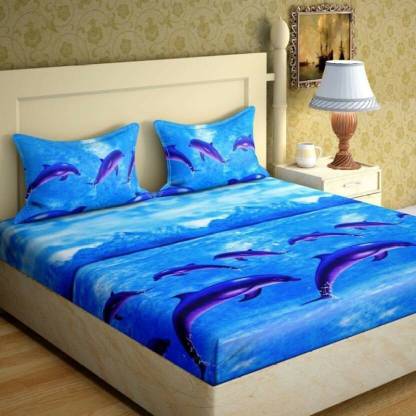 Comfort Zone Polycotton Double Flat 144 TC 3D Printed Bedsheet