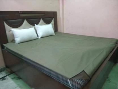 NGTRADINGCO Polyester Double Fitted (Elastic) 200 TC Solid Bedsheet