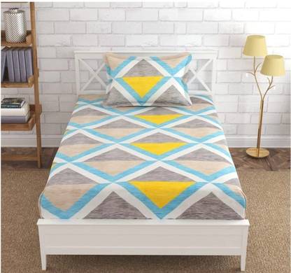 Lapis 144 TC Microfiber Single Checkered Flat Bedsheet