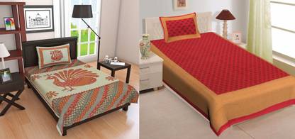 150 TC Cotton Single Jaipuri Prints Bedsheet