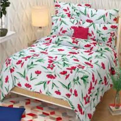 SAN & MAAHI 200 TC Cotton Queen Printed Flat Bedsheet