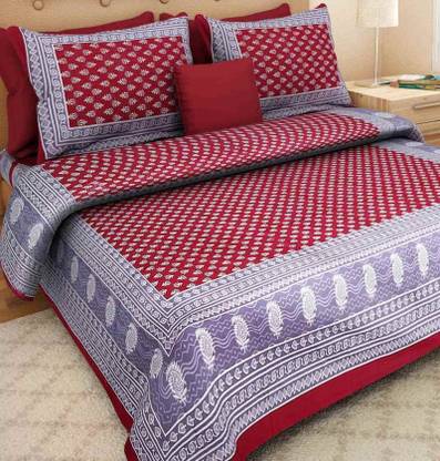 TXX 299 TC Cotton Double Printed Flat Bedsheet