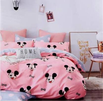 STARK TEX INIDIA 102 TC Polycotton Double Cartoon Flat Bedsheet