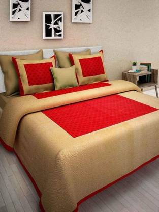 TULSI IMPEX 144 TC Cotton Double Self Design Flat Bedsheet