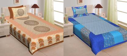150 TC Cotton Single Jaipuri Prints Bedsheet