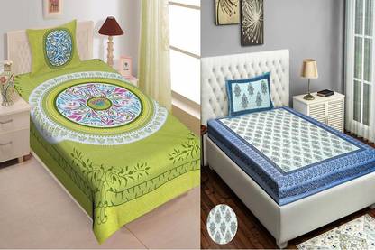 150 TC Cotton Single Jaipuri Prints Bedsheet