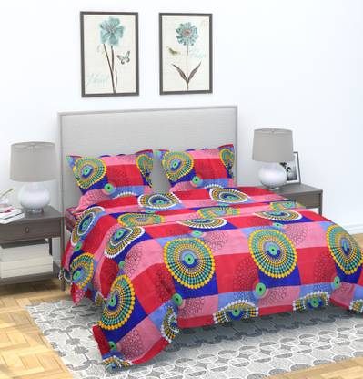 VERNAMO 160 TC Polycotton Double Printed Flat Bedsheet