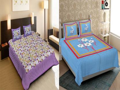 150 TC Cotton Double Jaipuri Prints Bedsheet